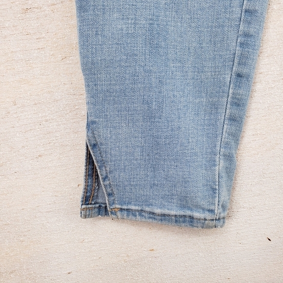 Levi's 721 high rise skinny ankle jeans 31 split hem light blue denim button fly - Picture 4 of 15